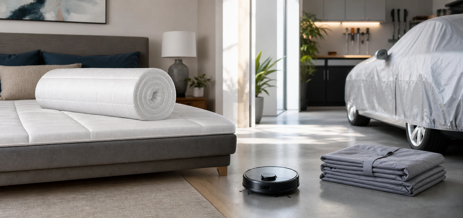 Utilizzio topper robot vacuum and car cover overview